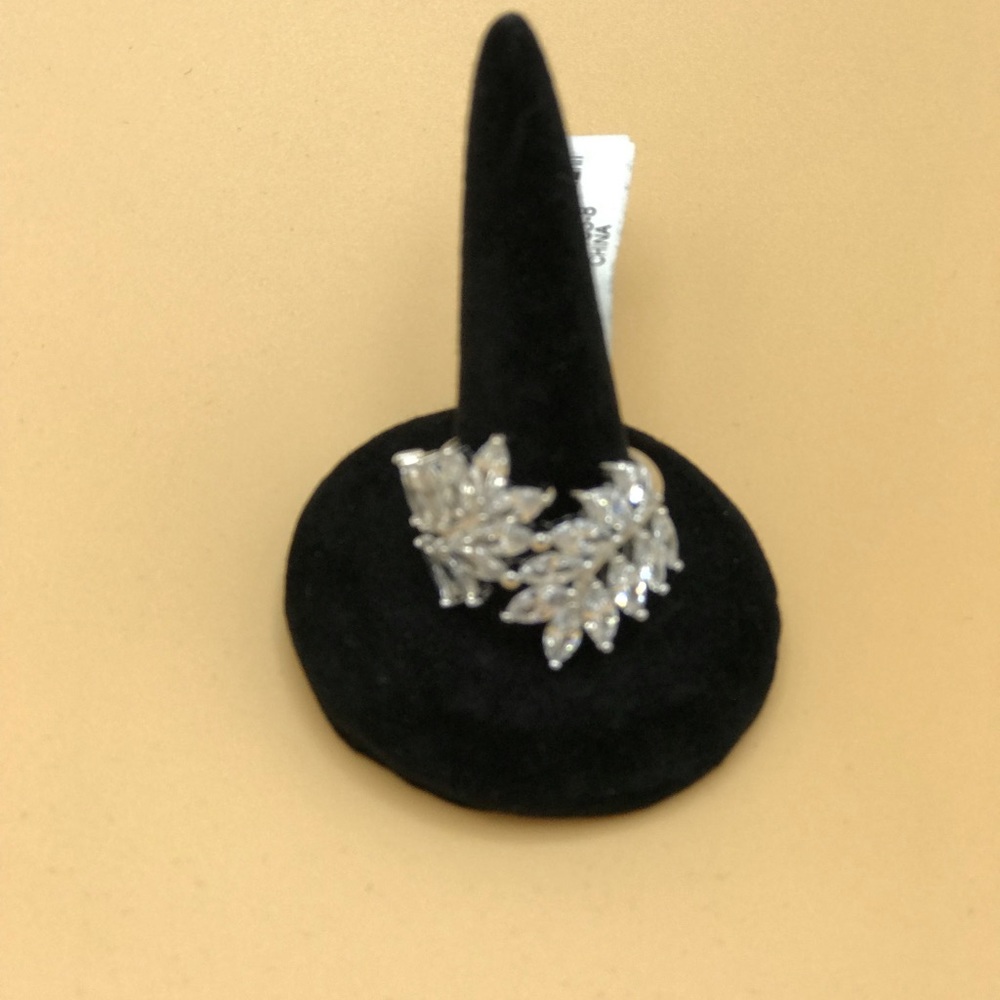 Sterling Silver White Diamond Simulant Ring.